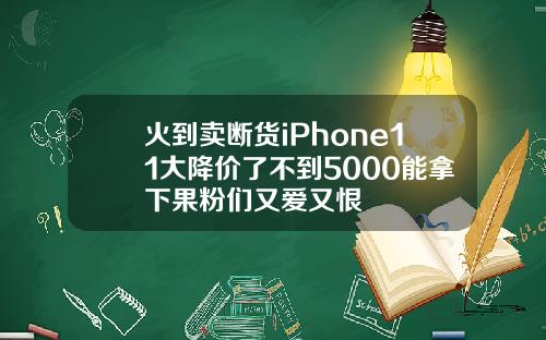 火到卖断货iPhone11大降价了不到5000能拿下果粉们又爱又恨