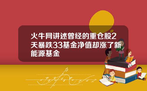 火牛网讲述曾经的重仓股2天暴跌33基金净值却涨了新能源基金