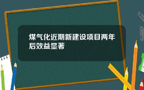 煤气化近期新建设项目两年后效益显著