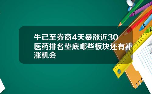牛已至券商4天暴涨近30医药排名垫底哪些板块还有补涨机会
