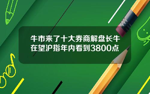 牛市来了十大券商解盘长牛在望沪指年内看到3800点
