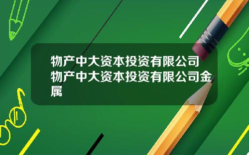 物产中大资本投资有限公司物产中大资本投资有限公司金属