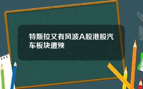 特斯拉又有风波A股港股汽车板块遭殃