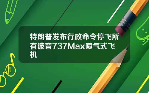 特朗普发布行政命令停飞所有波音737Max喷气式飞机