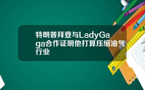 特朗普拜登与LadyGaga合作证明他打算压缩油气行业