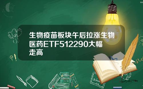 生物疫苗板块午后拉涨生物医药ETF512290大幅走高
