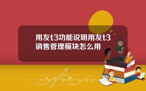 用友t3功能说明用友t3销售管理模块怎么用