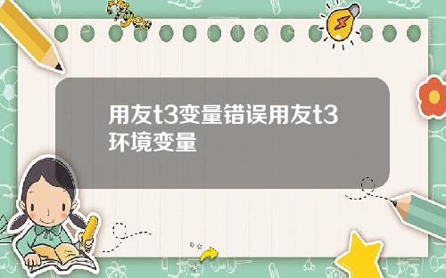 用友t3变量错误用友t3环境变量