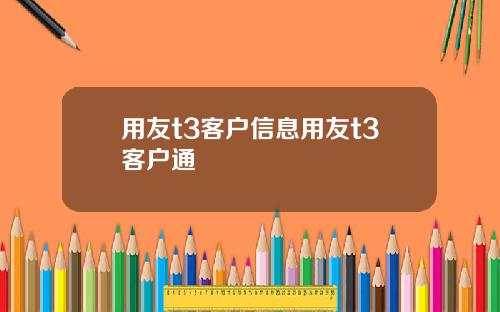 用友t3客户信息用友t3客户通