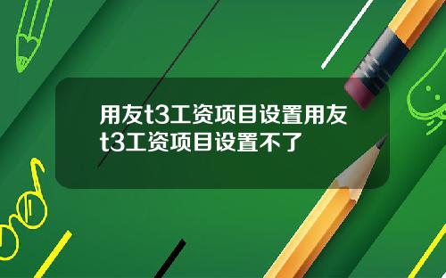 用友t3工资项目设置用友t3工资项目设置不了