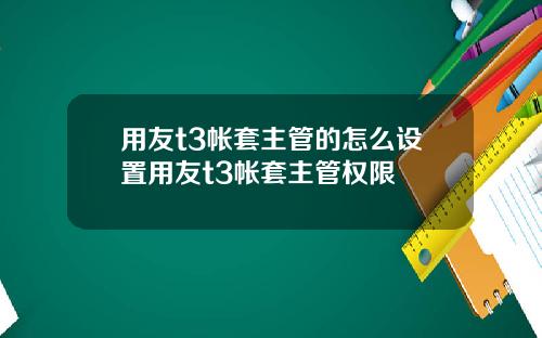 用友t3帐套主管的怎么设置用友t3帐套主管权限