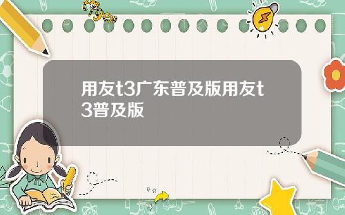 用友t3广东普及版用友t3普及版