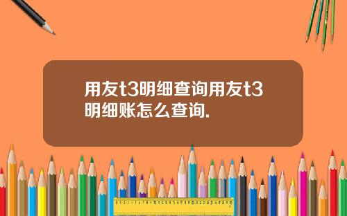 用友t3明细查询用友t3明细账怎么查询.