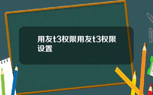 用友t3权限用友t3权限设置