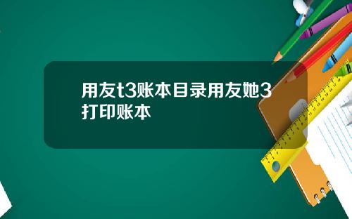 用友t3账本目录用友她3打印账本