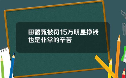 田馥甄被罚15万明星挣钱也是非常的辛苦