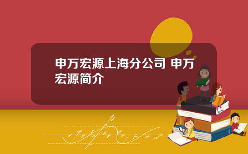 申万宏源上海分公司 申万宏源简介