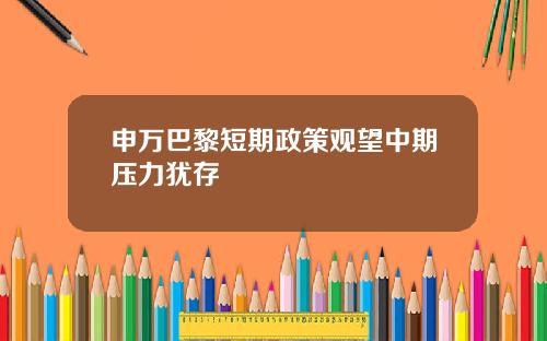 申万巴黎短期政策观望中期压力犹存