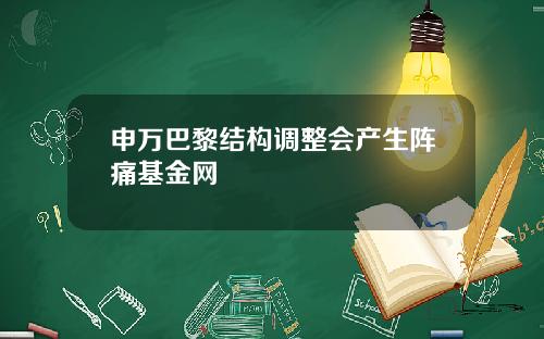 申万巴黎结构调整会产生阵痛基金网