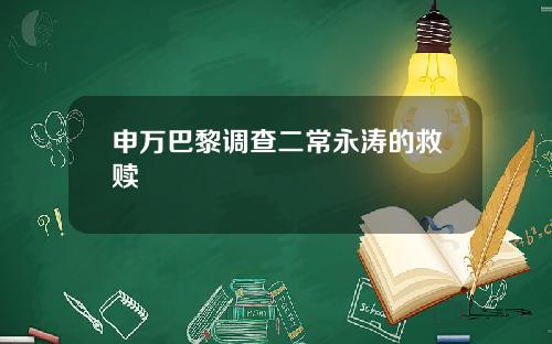 申万巴黎调查二常永涛的救赎