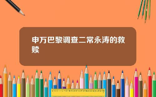 申万巴黎调查二常永涛的救赎