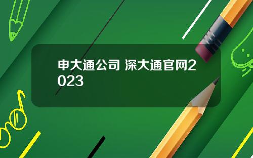 申大通公司 深大通官网2023