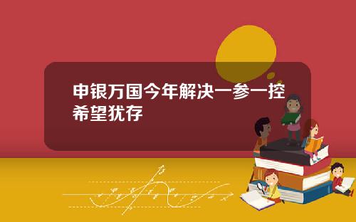 申银万国今年解决一参一控希望犹存