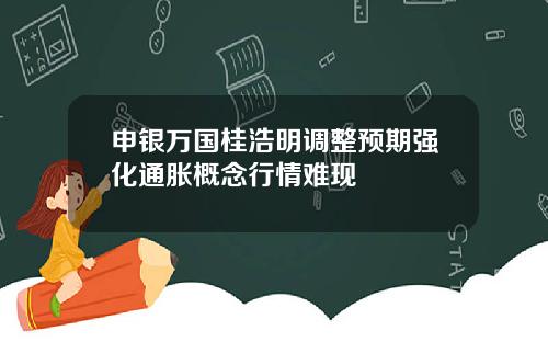 申银万国桂浩明调整预期强化通胀概念行情难现