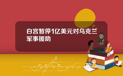 白宫暂停1亿美元对乌克兰军事援助