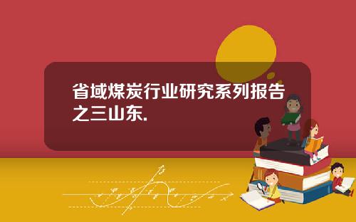 省域煤炭行业研究系列报告之三山东.