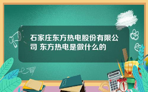 石家庄东方热电股份有限公司 东方热电是做什么的