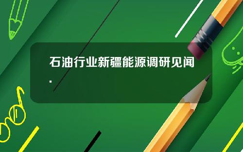 石油行业新疆能源调研见闻.
