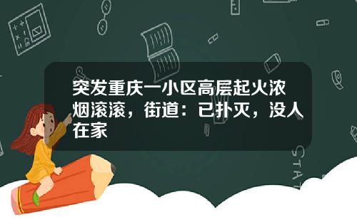 突发重庆一小区高层起火浓烟滚滚，街道：已扑灭，没人在家