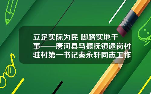 立足实际为民 脚踏实地干事——唐河县马振抚镇逯岗村驻村第一书记秦永轩同志工作纪实