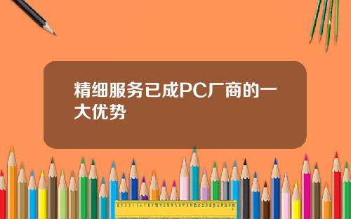 精细服务已成PC厂商的一大优势