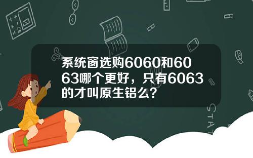 系统窗选购6060和6063哪个更好，只有6063的才叫原生铝么？