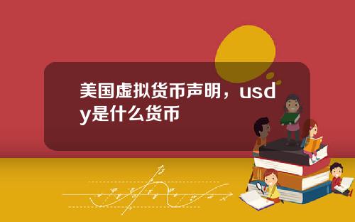 美国虚拟货币声明，usdy是什么货币