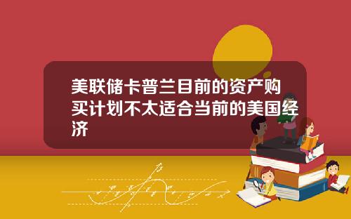 美联储卡普兰目前的资产购买计划不太适合当前的美国经济