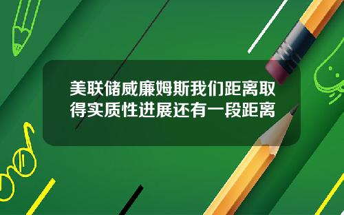 美联储威廉姆斯我们距离取得实质性进展还有一段距离