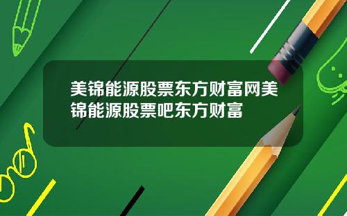 美锦能源股票东方财富网美锦能源股票吧东方财富