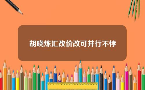 胡晓炼汇改价改可并行不悖