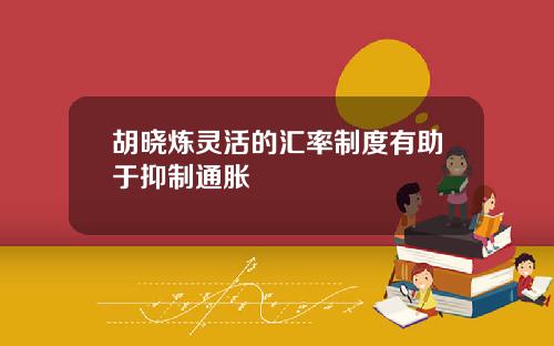 胡晓炼灵活的汇率制度有助于抑制通胀