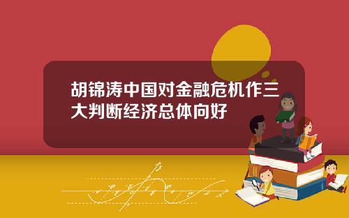 胡锦涛中国对金融危机作三大判断经济总体向好