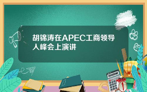 胡锦涛在APEC工商领导人峰会上演讲