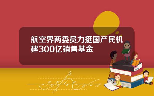 航空界两委员力挺国产民机建300亿销售基金