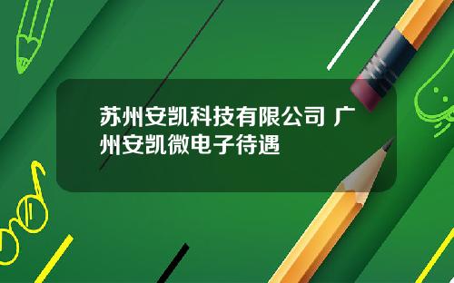 苏州安凯科技有限公司 广州安凯微电子待遇