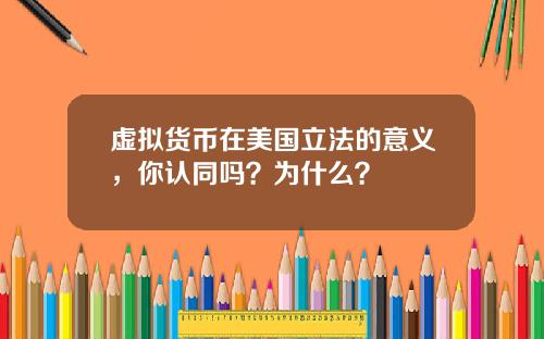 虚拟货币在美国立法的意义，你认同吗？为什么？