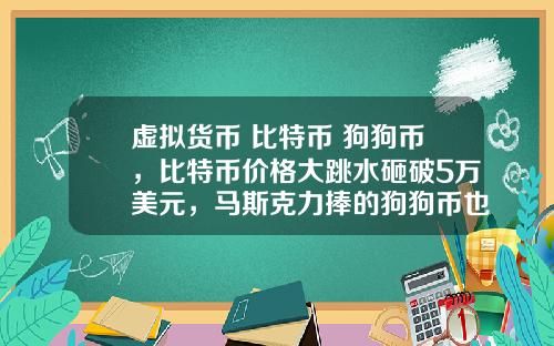 虚拟货币 比特币 狗狗币，比特币价格大跳水砸破5万美元，马斯克力捧的狗狗币也跌26%，砸盘元凶是谁？