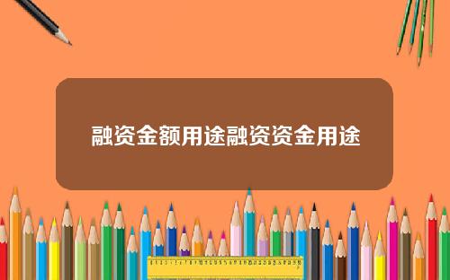 融资金额用途融资资金用途