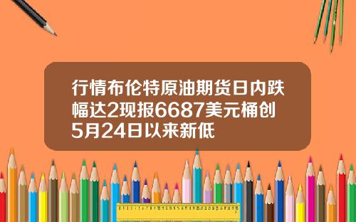 行情布伦特原油期货日内跌幅达2现报6687美元桶创5月24日以来新低